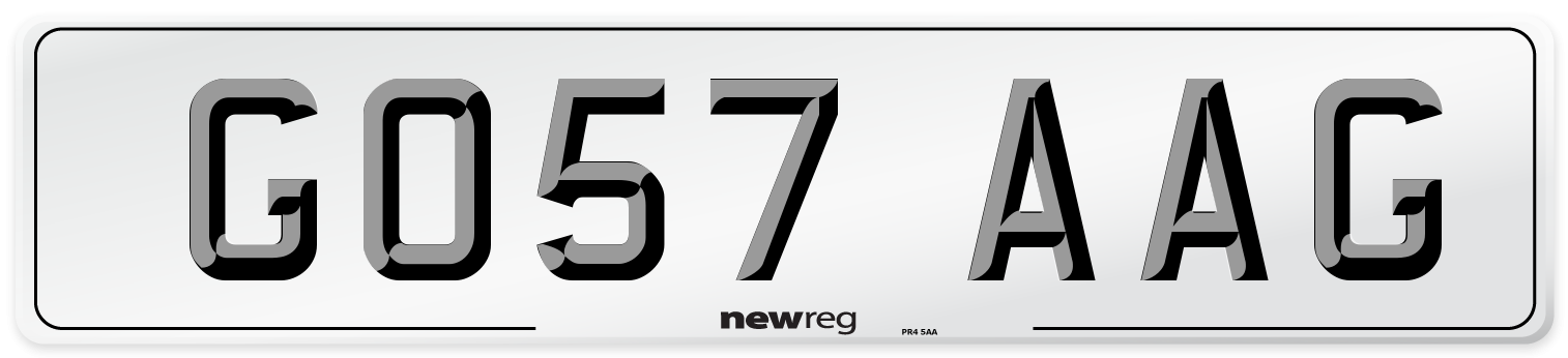 GO57 AAG Number Plate from New Reg